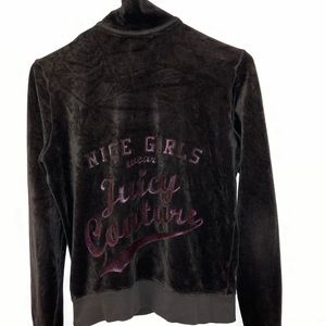 Brown grey pink vintage juicy couture velour jacket